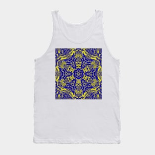 Abstract kaleidoscope of wattle blooms on textured background Tank Top